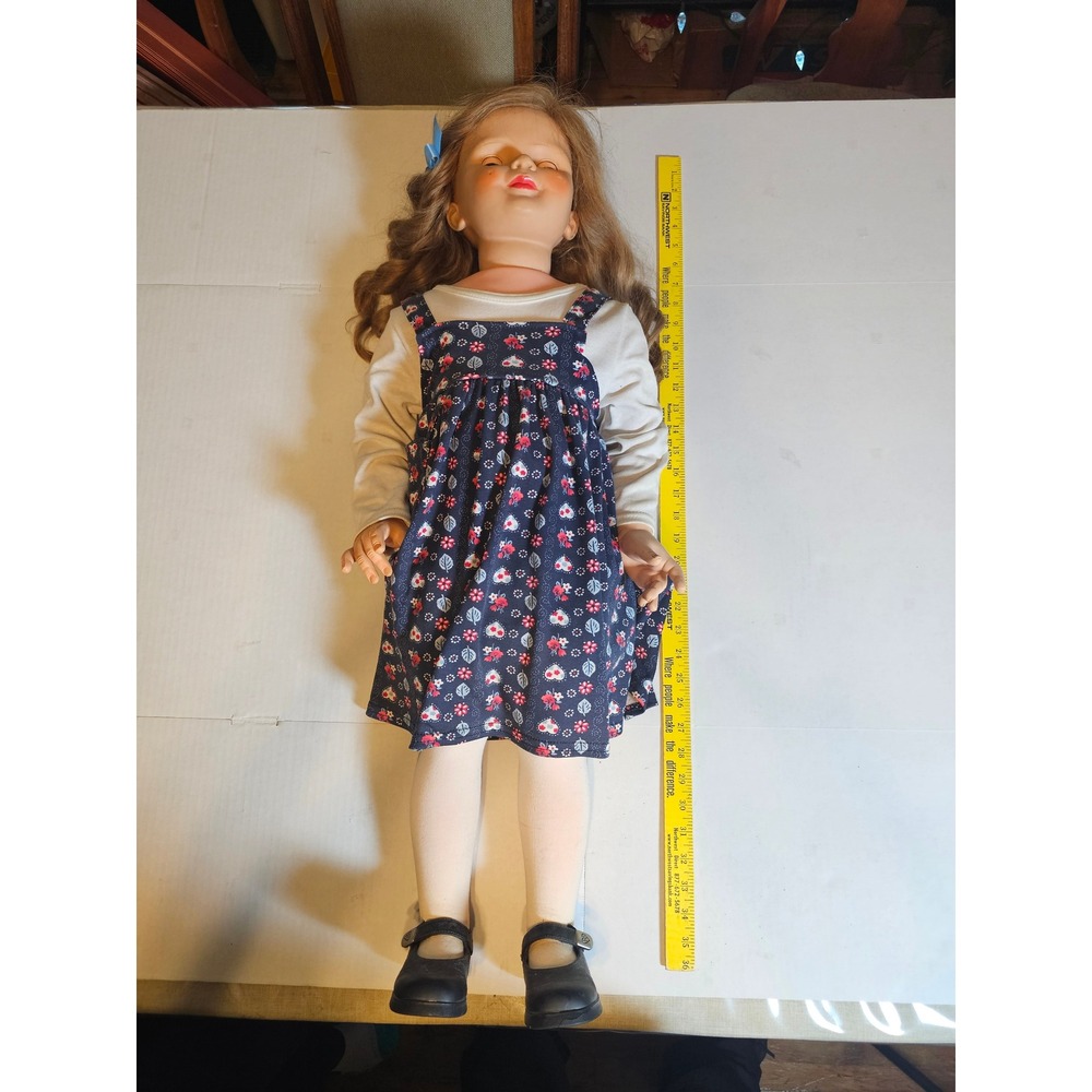 Vintage Patti Playpal Doll 35 Inch Life Size Blonde Hair Sleep Eyes Floral Dress